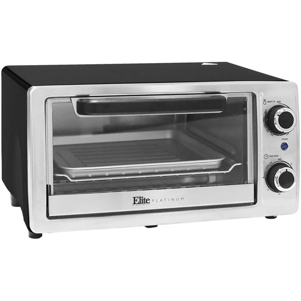 Elite - Platinum 4-Slice Toaster Oven - Stainless steel