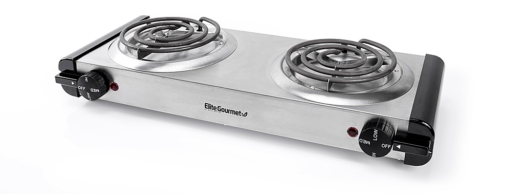 Elite Cuisine Electric Double Cast Burner Hot Plate 