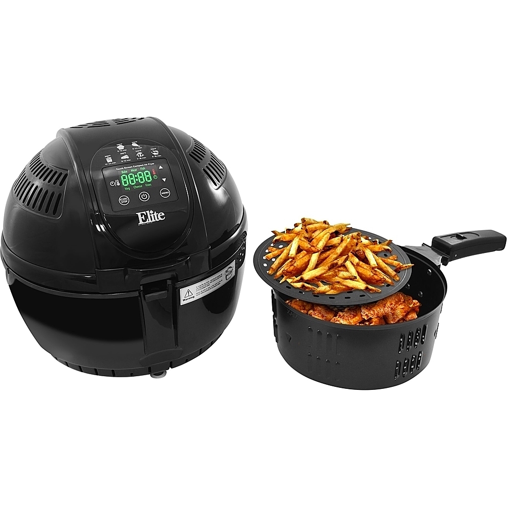 Elite Gourmet 5Qt. Digital Rapid Air Fryer/Multi-cooker with Top and Bottom  Heating Black EAF4700 - Best Buy