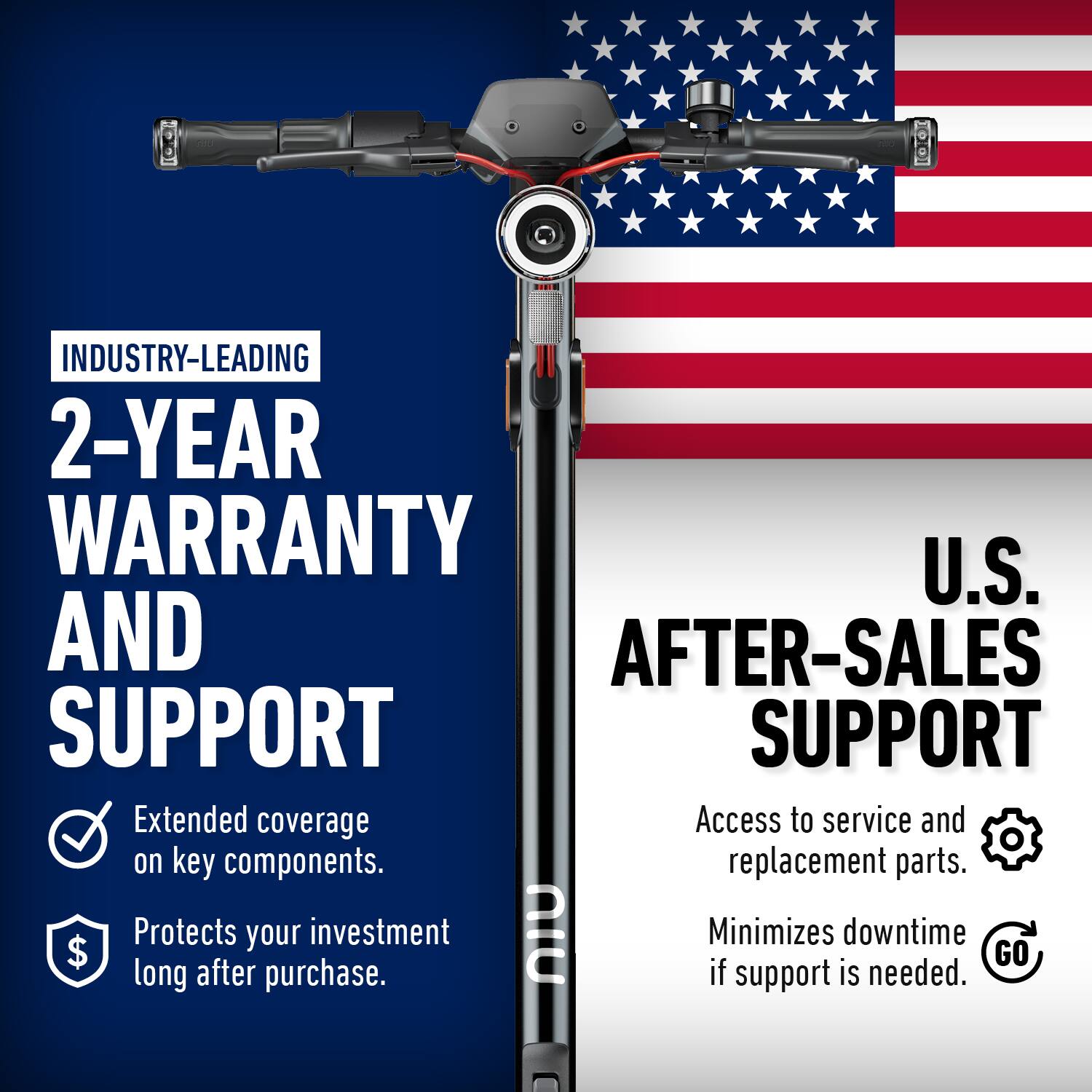 INDUSTRY-LEADING 2-YEAR WARRANTY AND SUPPORT

- Extended coverage on key components.
- Protects your investment long after purchase.

U.S. AFTER-SALES SUPPORT

- Access to service and replacement parts.
- Minimizes downtime if support is needed.