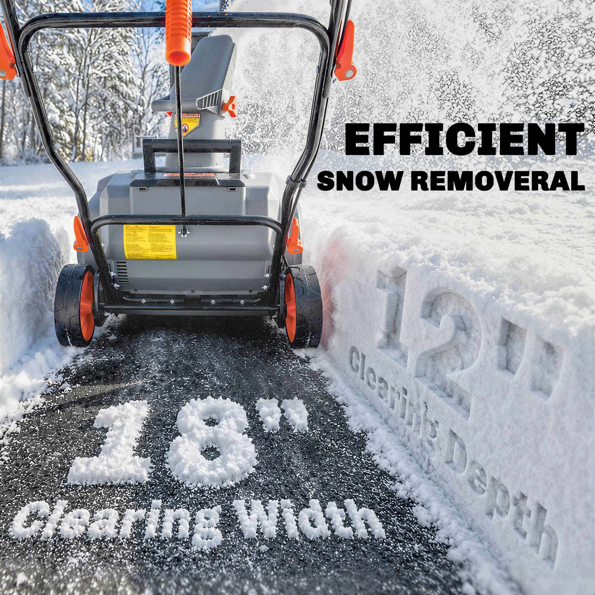 EFFICIENT SNOW REMOVAL  
18" Clearing Width  
12" Clearing Depth