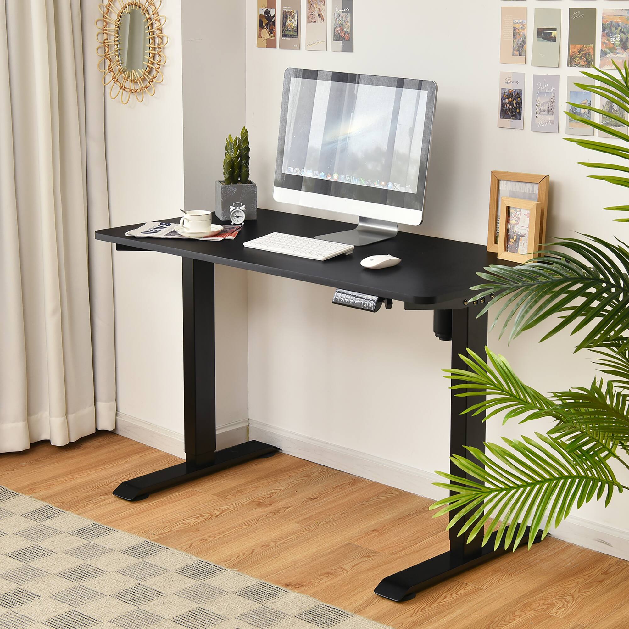 Alt View 1. Costway - Costway Electric Adjustable Standing Desk Stand up Workstation w/Control - Black.