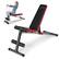 Front. Costway - Multi-function Weight Bench with Adjustable Backrest Home Gym Exercise Equipment - Black/Red.