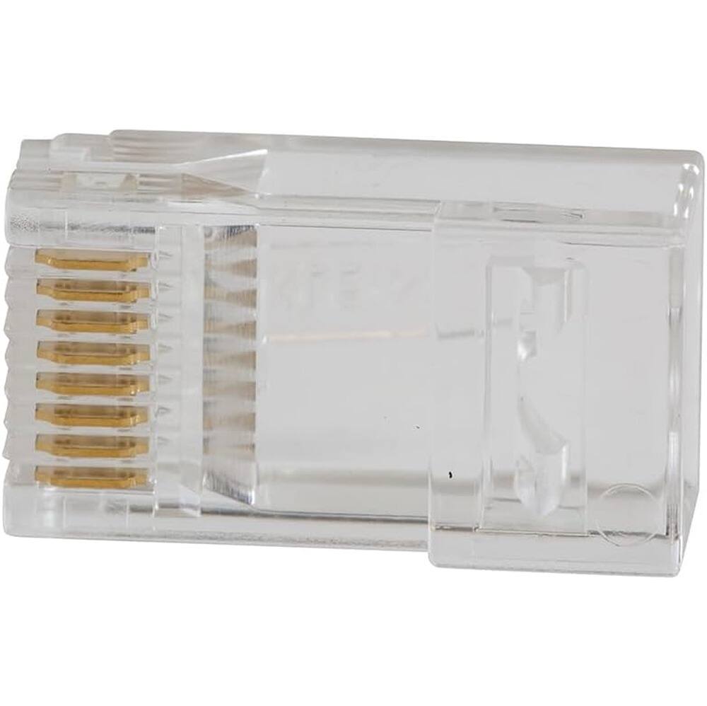 Angle. ACJPR - 200-Pack RJ45 CAT5e Pass-Through Modular Data Plugs, Gold-Plated 8P8C Connectors for Ethernet Cables.