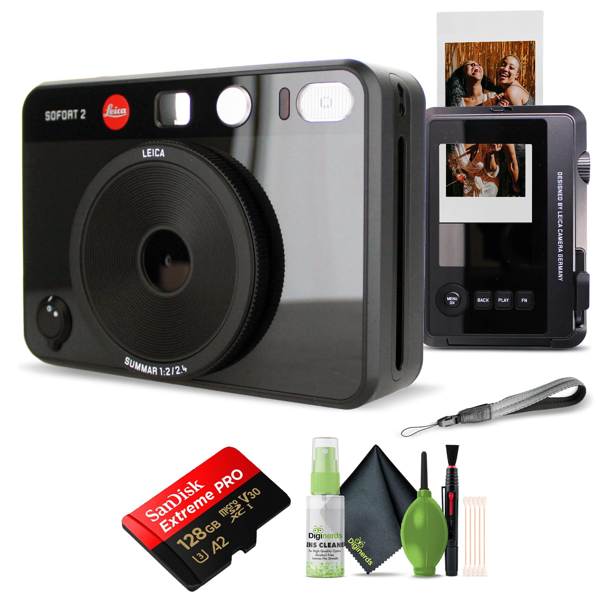 Leica - Sofort 2 Hybrid Instant Photo Film and Digital Camera Bundle - Black