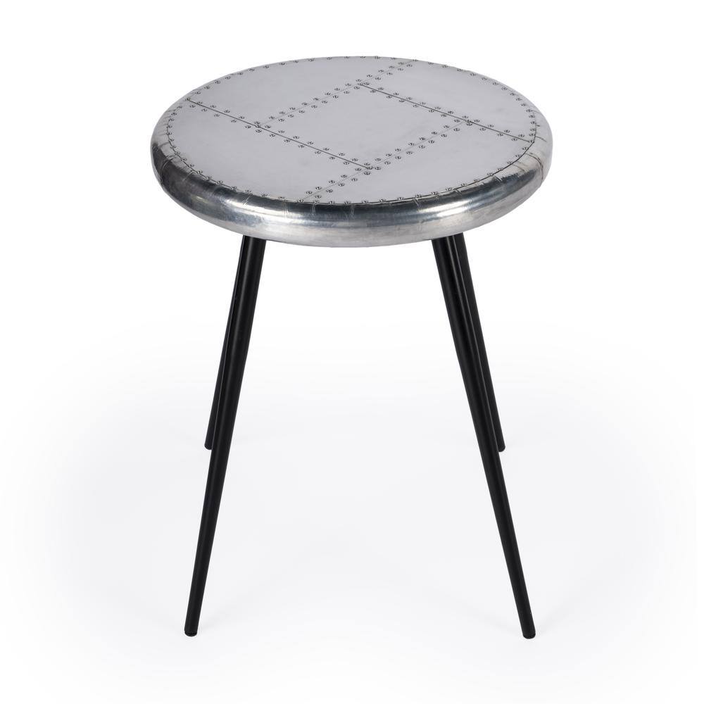 Angle. Butler Specialty - Midway Aviator Metal Side Table - Silver.