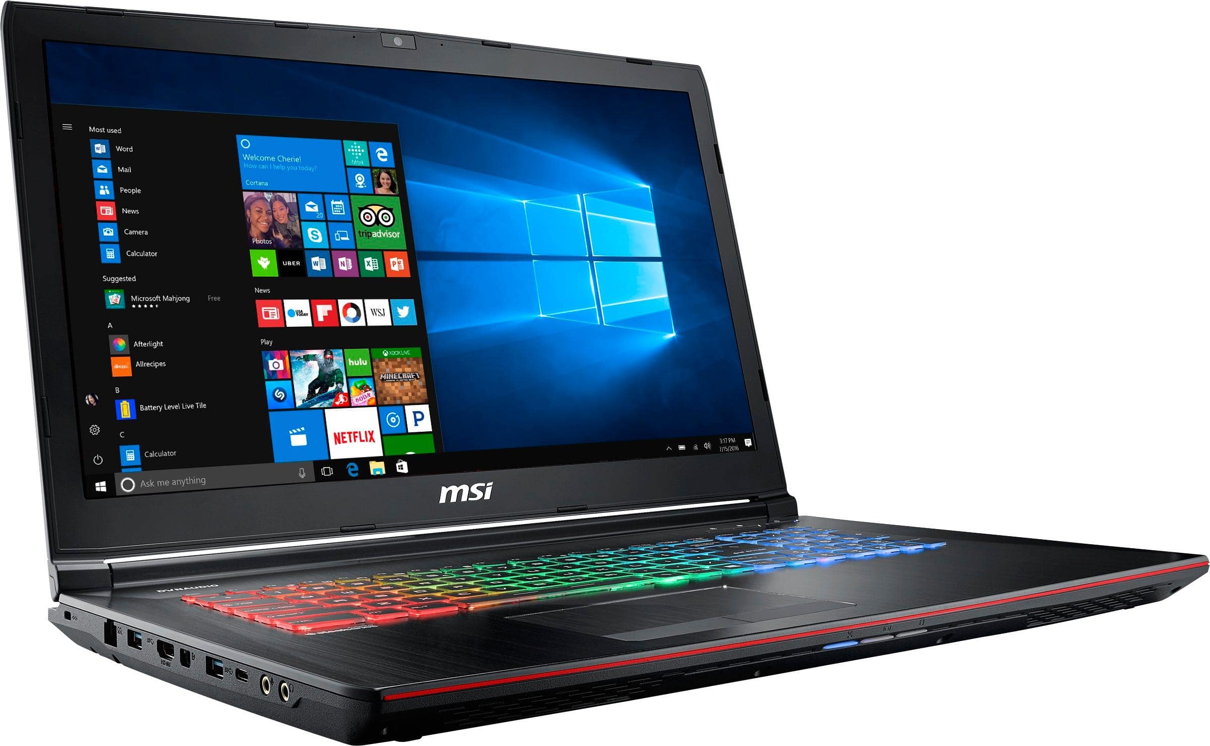 Best Buy: MSI 17.3 Laptop Intel Core i7 16GB Memory NVIDIA GeForce GTX 1070  1TB Hard Drive + 128GB Solid State Drive Black GE72MVR062