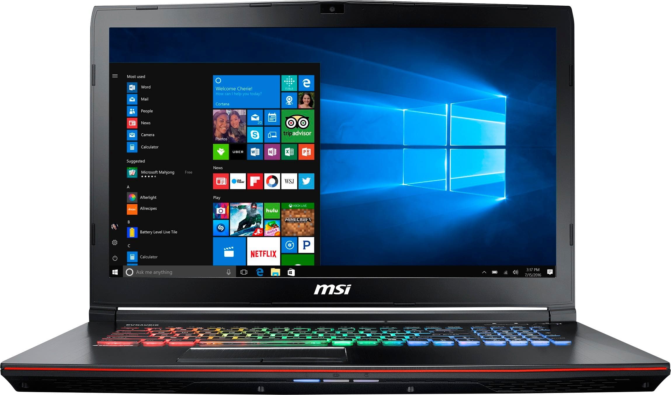 Best Buy: MSI 17.3 Laptop Intel Core i7 16GB Memory NVIDIA GeForce GTX 1070  1TB Hard Drive + 128GB Solid State Drive Black GE72MVR062