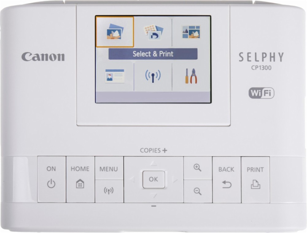 Angle View: Canon SELPHY CP1300 White Wireless Compact Photo Printer