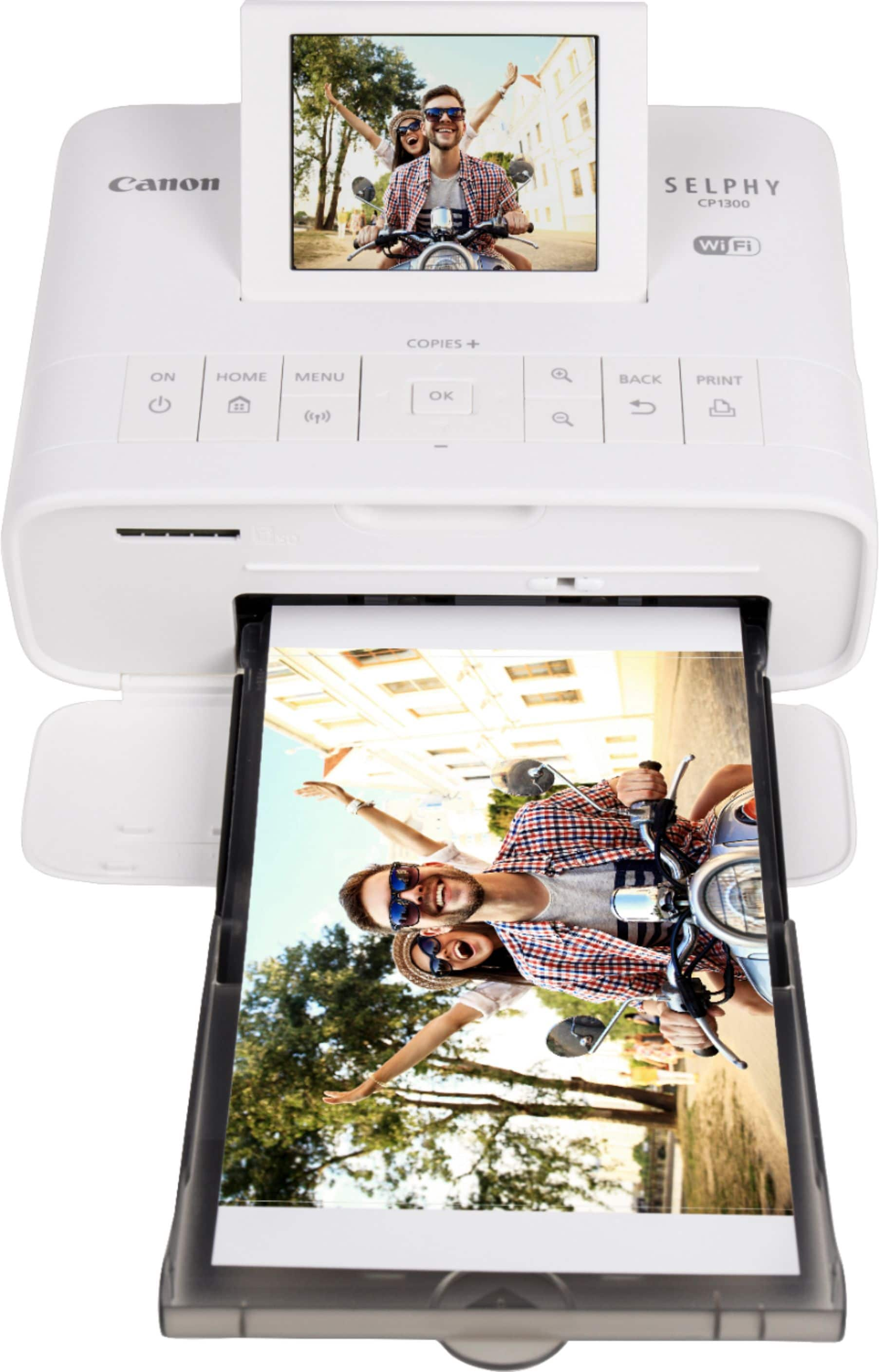  Canon SELPHY CP1300 Wireless Compact Photo Printer with  AirPrint and Mopria Device Printing, with Canon KP108 Paper and Black Hard  case to fit All Together (White) : Office Products