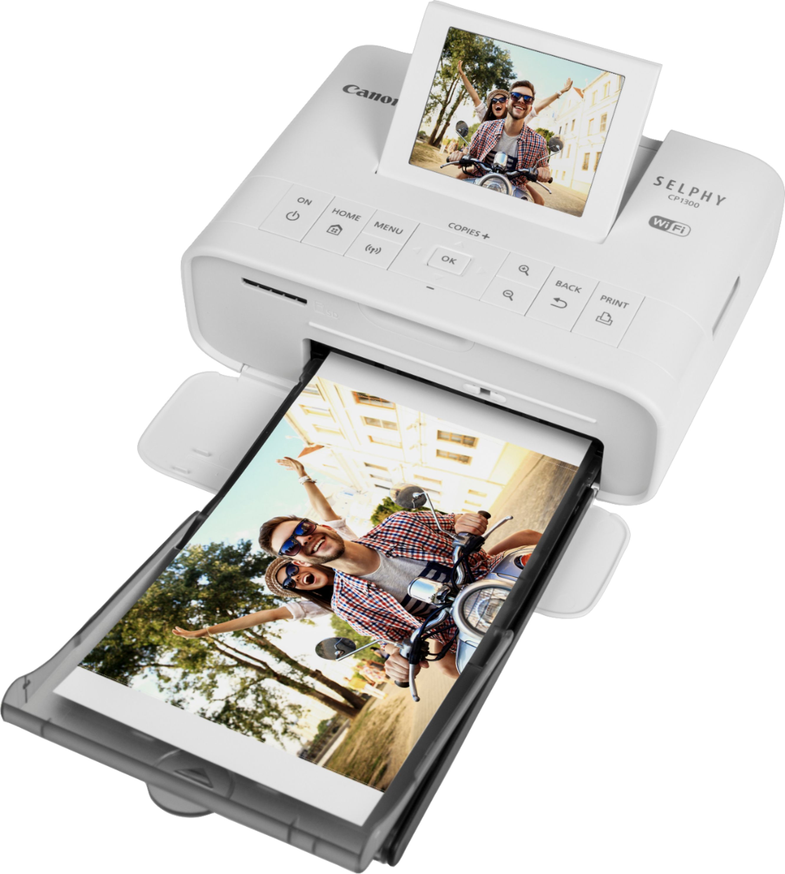  Canon SELPHY CP1300 Wireless Portable Photo Printer with Color  Ink & 108 Paper Sheets Set, USB Cable & Cleaning Cloth - Inkjet Laser 4x6  Label, Air Print app, LCD Screen