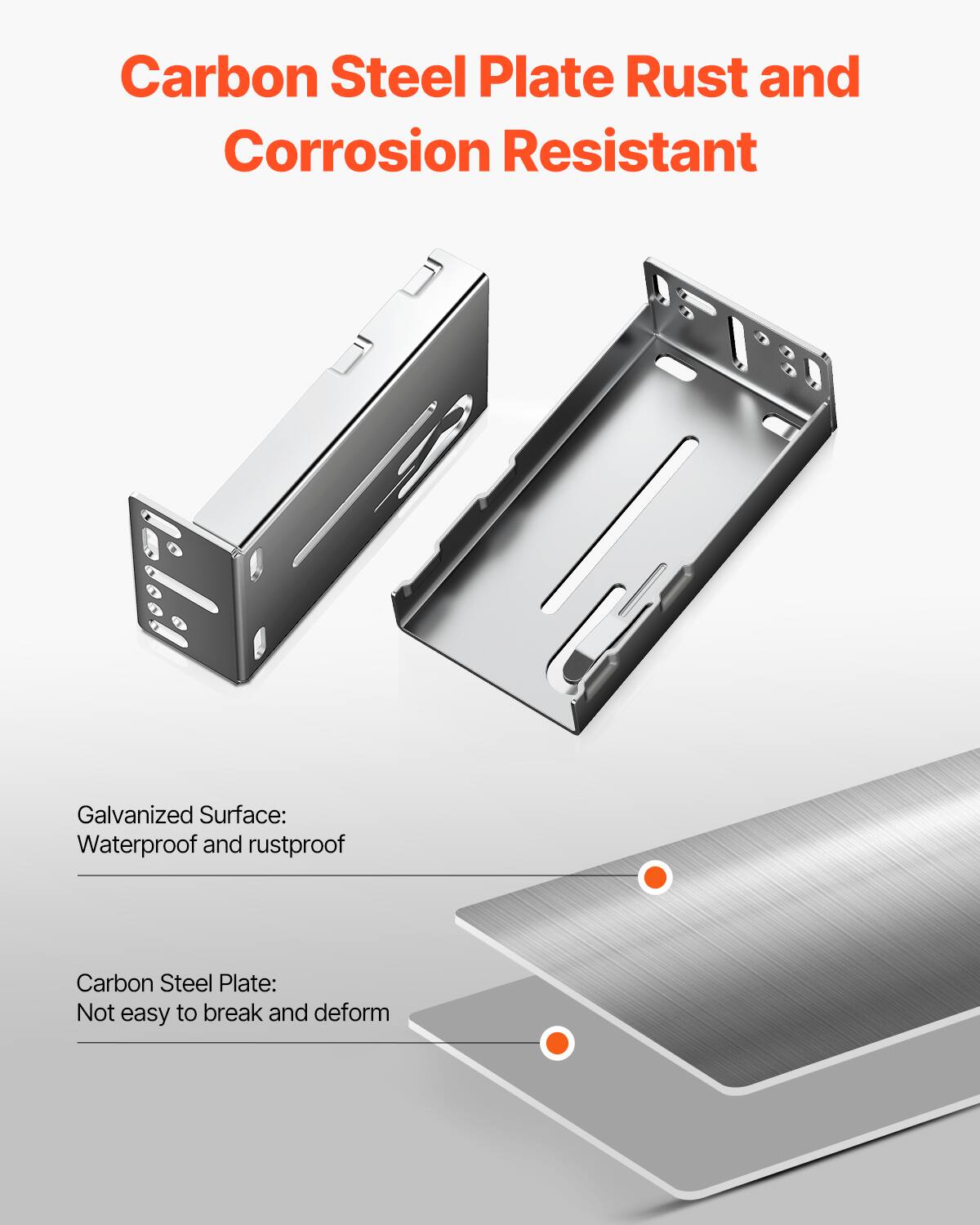Carbon Steel Plate Rust and Corrosion Resistant

Galvanized Surface:
Waterproof and rustproof

Carbon Steel Plate:
Not easy to break and deform