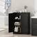 Alt View 5. Costway - Costway Floor Storage Cabinet Modern Storage Organizer with Adjustable Shelves &2 Doors - Black.
