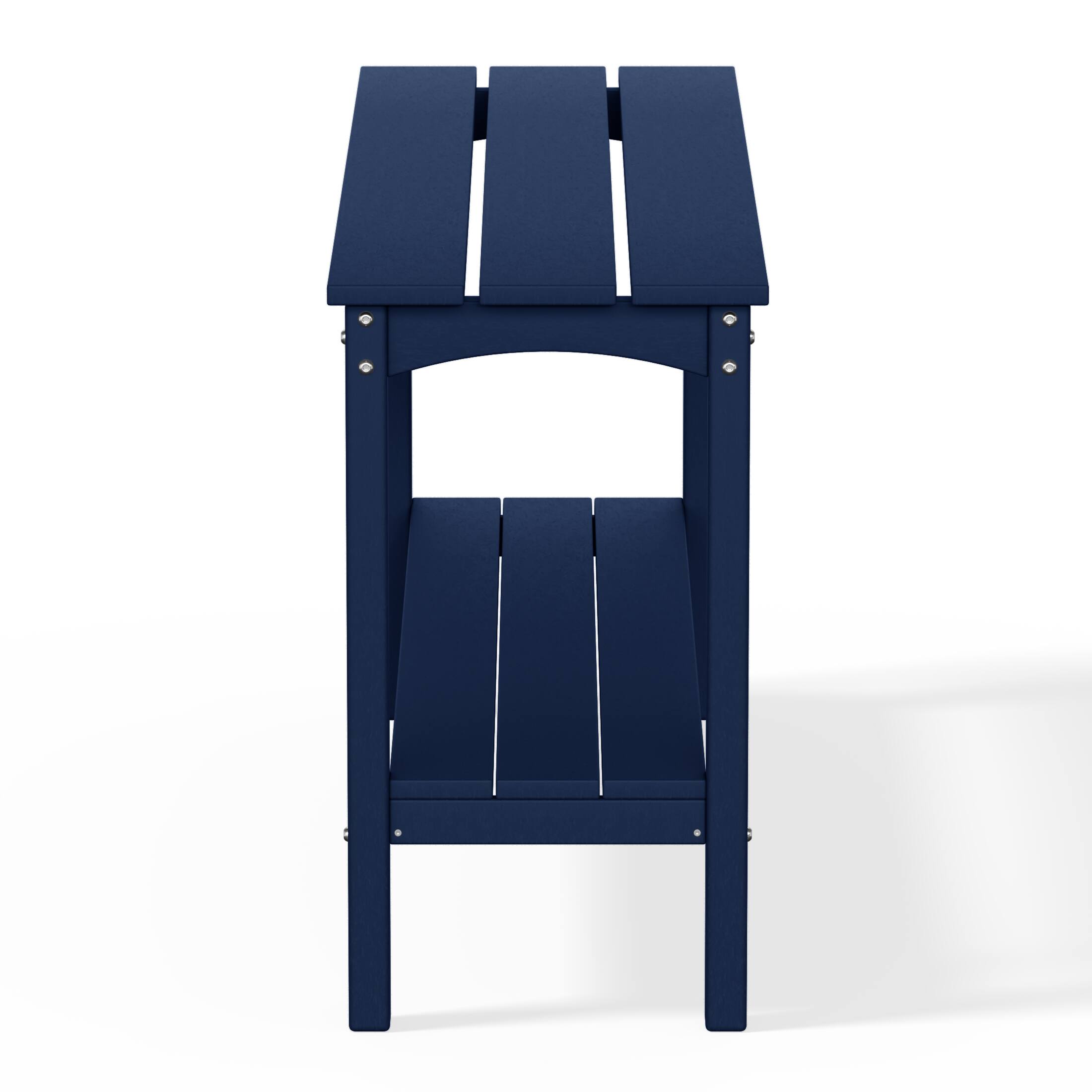 Back. WestinTrends - WestinTrends Malibu 55" Outdoor Patio HDPE Adirondack 2-Tier Shelf Console Table - Navy Blue.