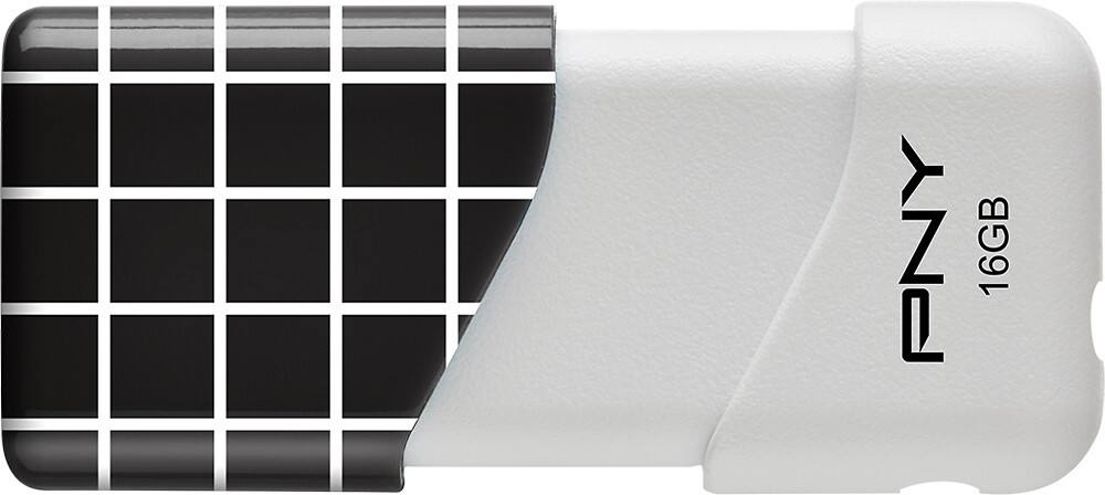 Front. PNY - Windowpane 16GB USB 2.0 Flash Drive - Black/White.