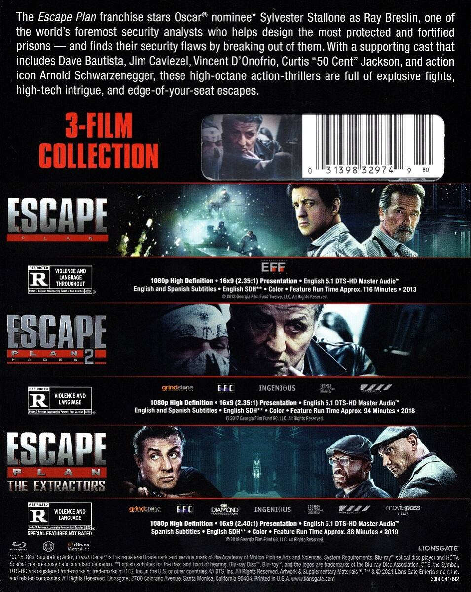 Alt View 1. Escape Plan: 3-Film Collection   - BLU-RAY.