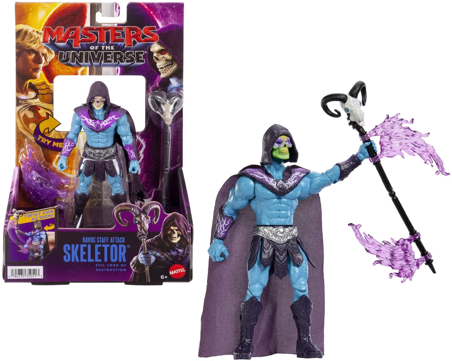 Mattel - Masters of the Universe 2026 Movie Skeletor Havoc Staff Attack Action Figure (He-Man, MOTU) - COLLECTIBLES - Multicolor