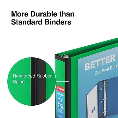 More Durable than Standard Binders

Reinforced Rubber Spine

BETTER
Our Most Durable
400 Sheet Capacity