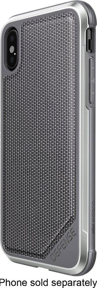 defense lux case for apple iphone x and xs - silver