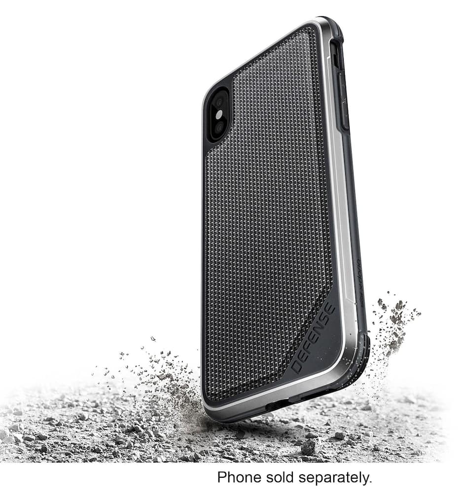 defense lux case for apple iphone x and xs - silver