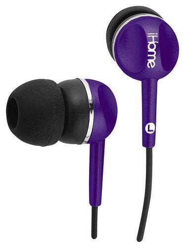 Front Standard. iHome - Colortunes Earbud Headphones - Purple.
