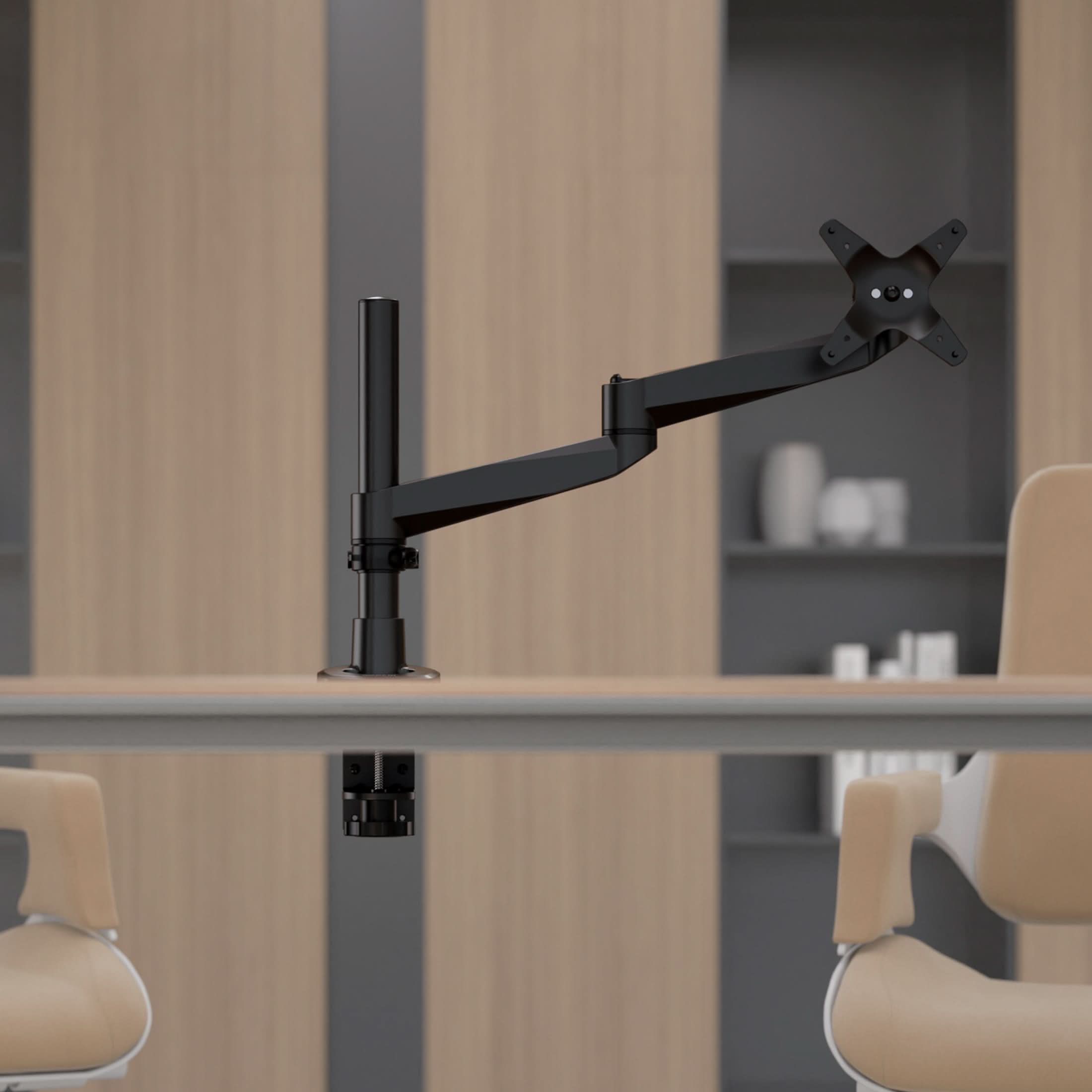 Alt View 5. Mount-It! - CLiX Series Full Motion Single Monitor Desk Mount Up to 34", Black - Black.