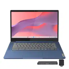 Lenovo - IdeaPad Slim 3 14" FHD Chromebook,MediaTek Kompanio 520,4GB RAM,64GB eMMC+160GB Dock Set,Chrome OS - Blue
