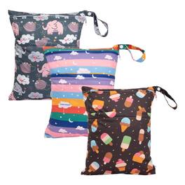Paradigms Interiors - Wet Dry Bags Waterproof Reusable Travel For Swimsuits Cloth Diapers Beach Pool Gym Bag Clothes With 2 Pocke - Elephant and ice cream