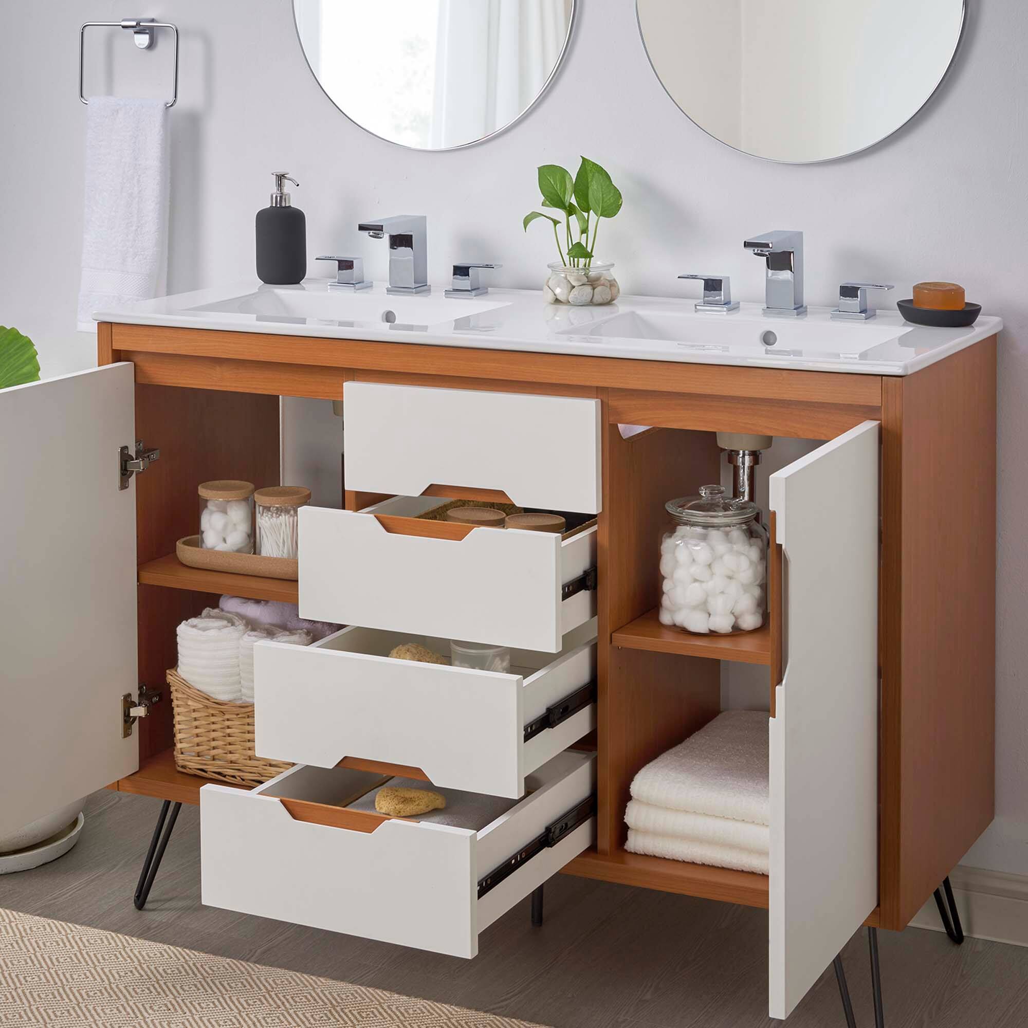 Energize Bathroom Vanity Basin Included by Modway Cherry White White ...