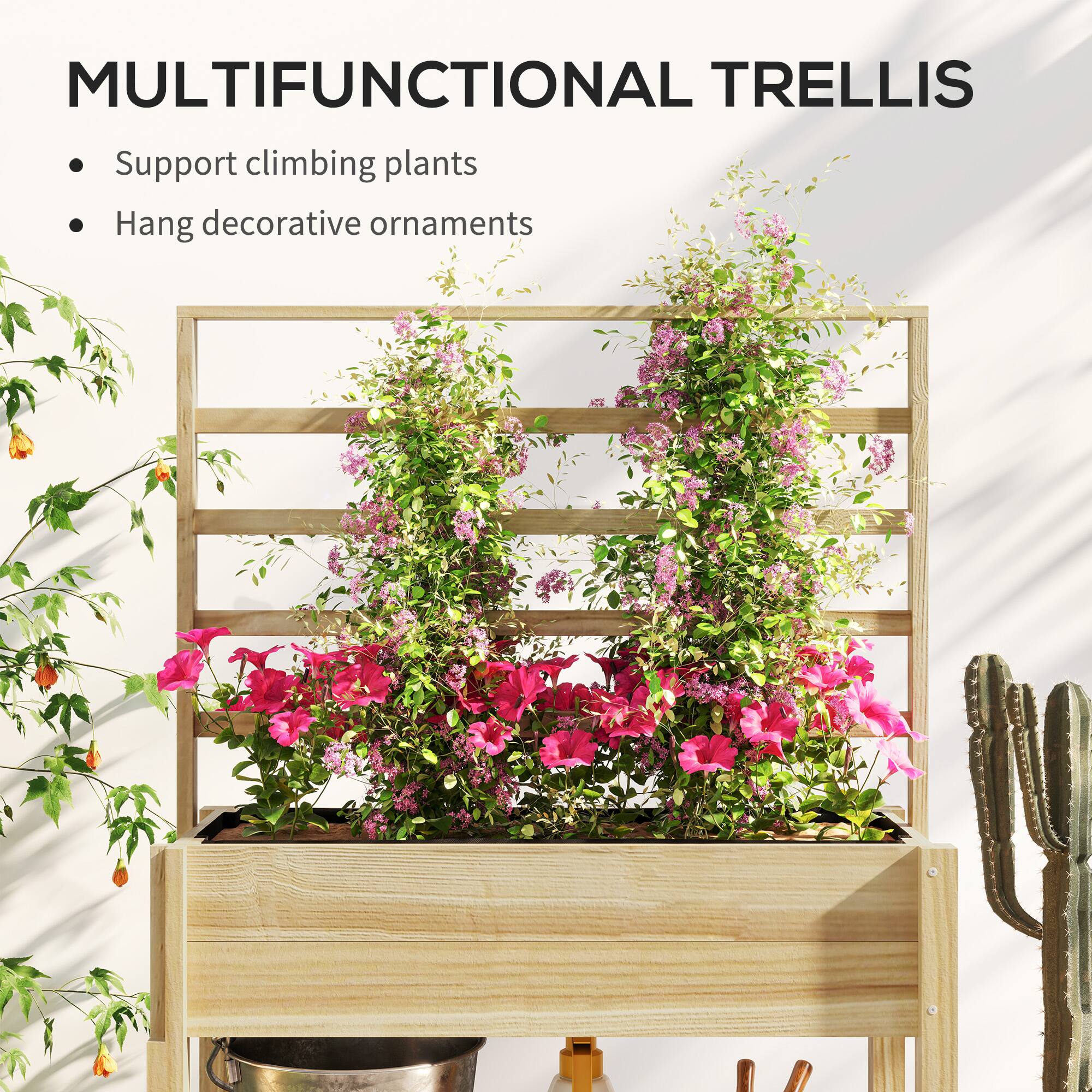 MULTIFUNCTIONAL TRELLIS

- Support climbing plants
- Hang decorative ornaments