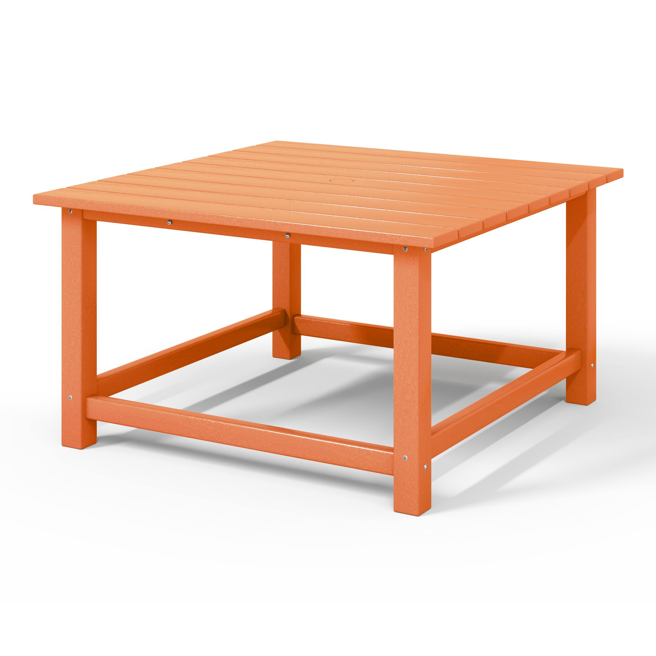 Back. WestinTrends - WestinTrends Malibu Low Outdoor HDPE Square Patio Coffee Table - Orange.