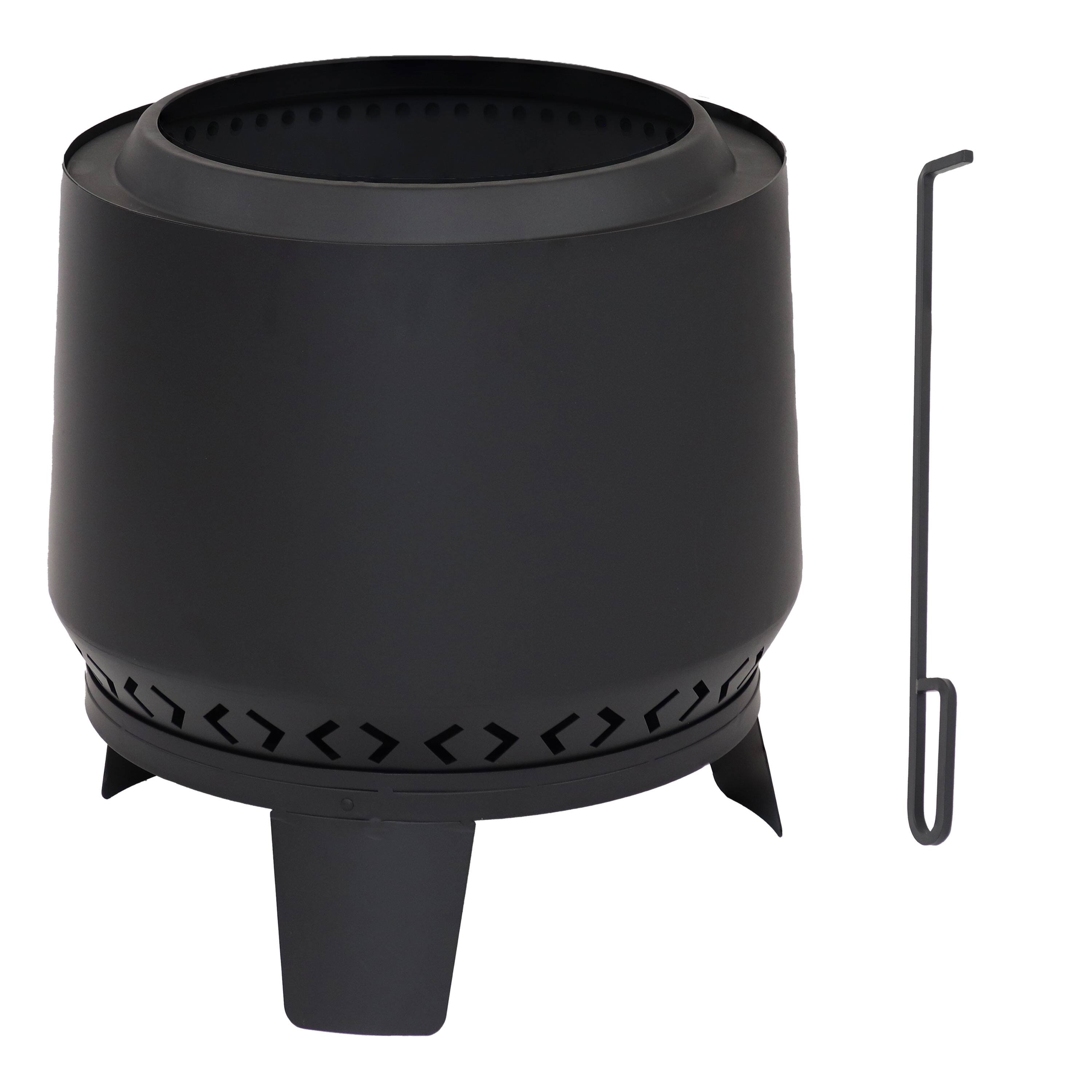 Sunnydaze - 20 in Heavy-Duty Steel Smokeless Fire Pit - Black