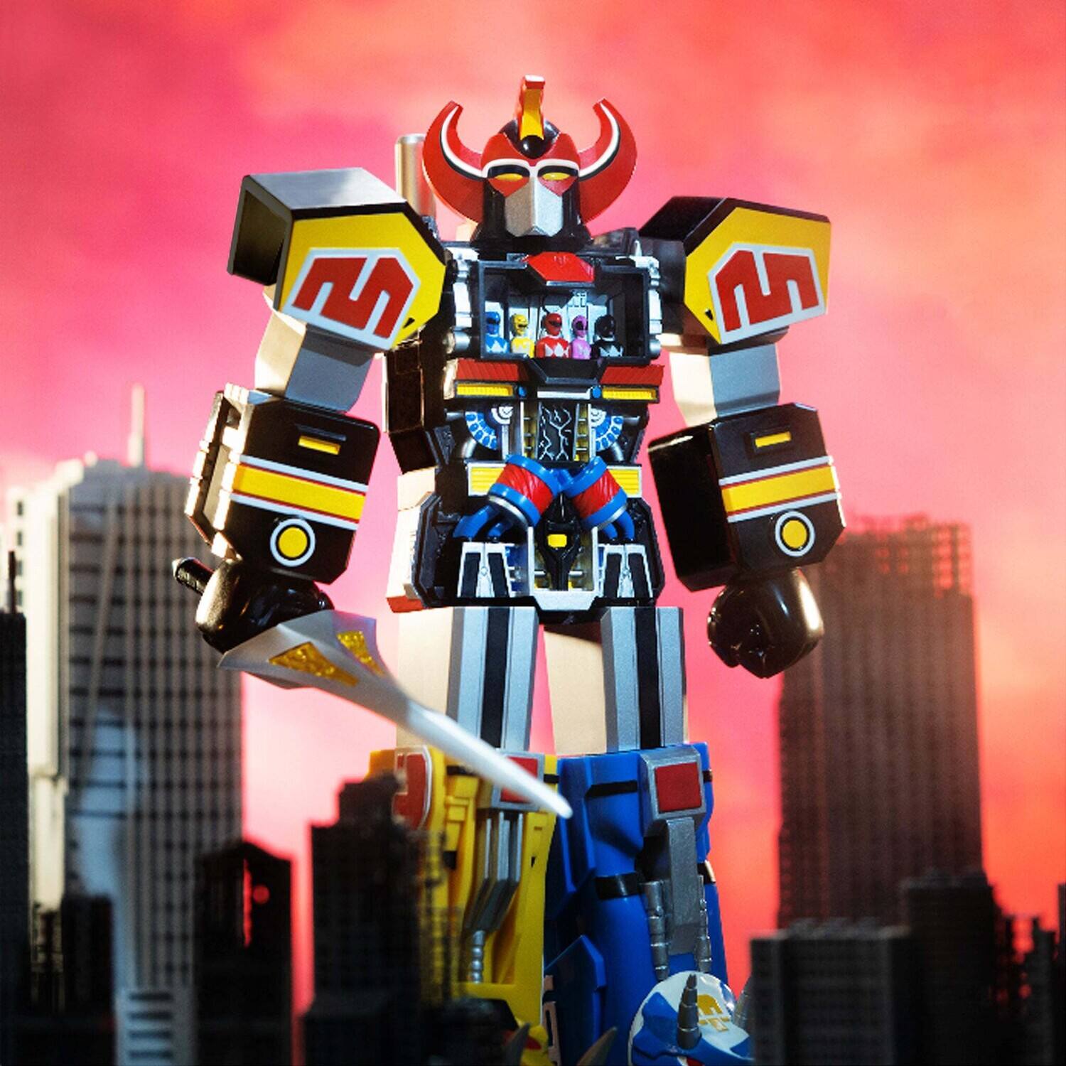 Alt View 4. Super7 - Super7 - Mighty Morphin Power Rangers Super Cyborg - Megazord (Original)   - COLLECTIBLES - Multicolor.