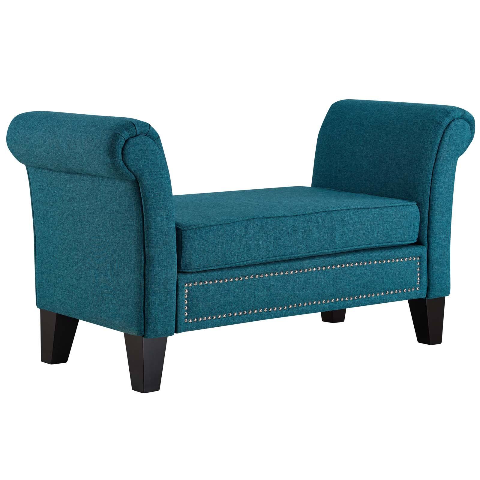 Angle. Modway - Rendezvous Bench by Modway - Teal.