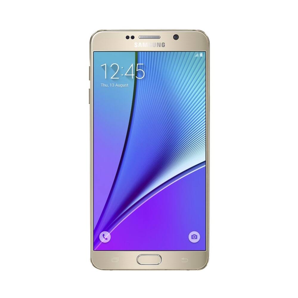 Front. Samsung - Galaxy Note5 4G LTE with 32GB Memory Cell Phone (Unlocked) - Platinum Gold.