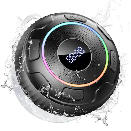 Front. Dazzed Corner - Bluetooth Speaker, Waterproof Mini Wireless Speaker - Black.