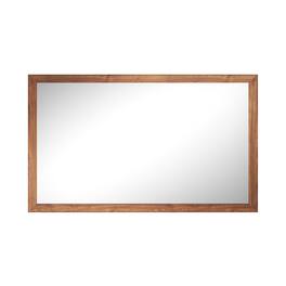 Boyel Living - 36 in. W x 60 in. H Dark Wood Grain Rectangular Slanted Edge Aluminum Framed Wall Bathroom Vanity Mirror