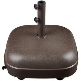 Best Choice Products - 123lb Capacity Fillable Mobile Umbrella Base for Patio, Deck, 4 Wheels - Dome Square - Brown
