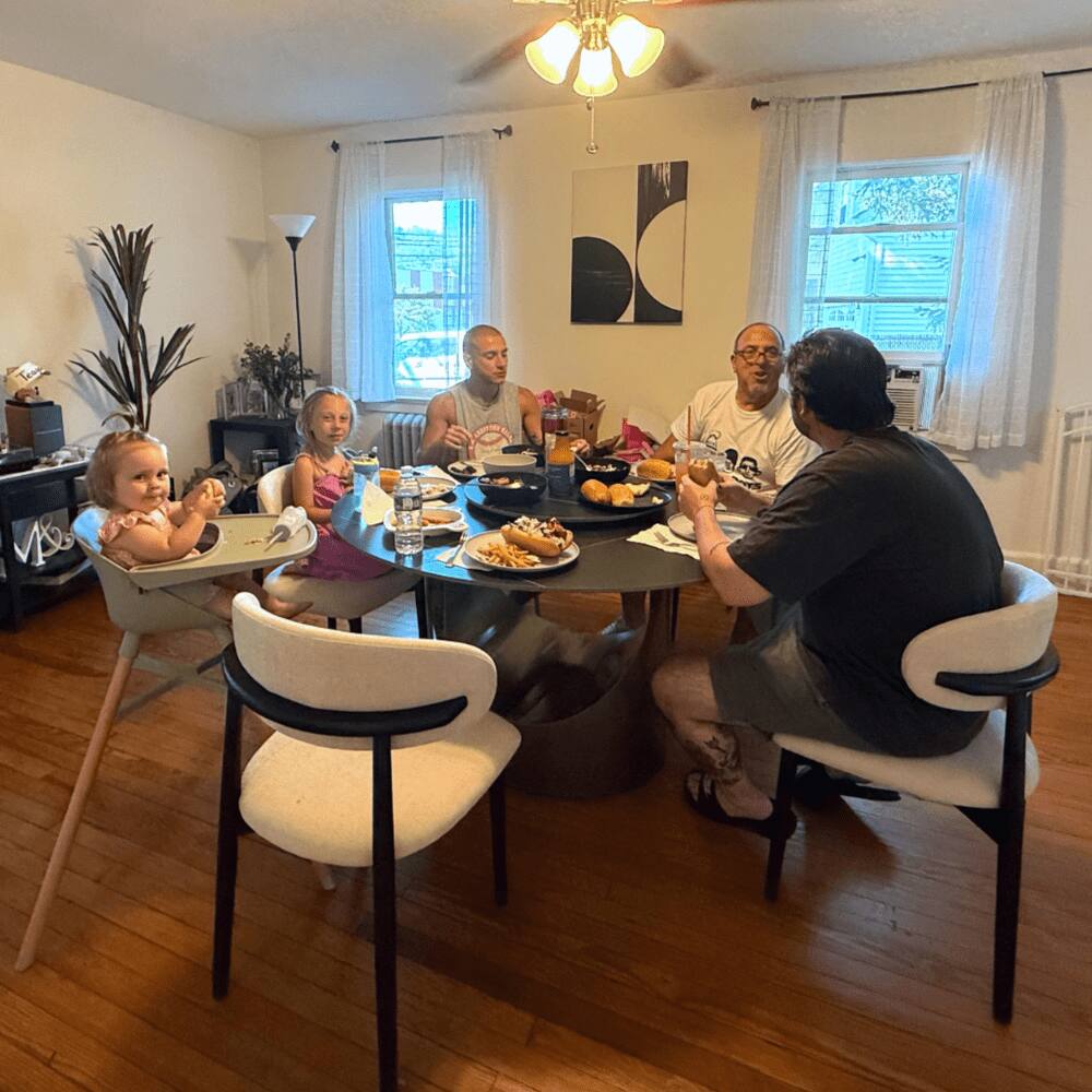Angle. POVISON - Mid-Century Modern Wood Dining Chairs Set of 2（Cotton Linen，Beige & Black） - Beige & Black.