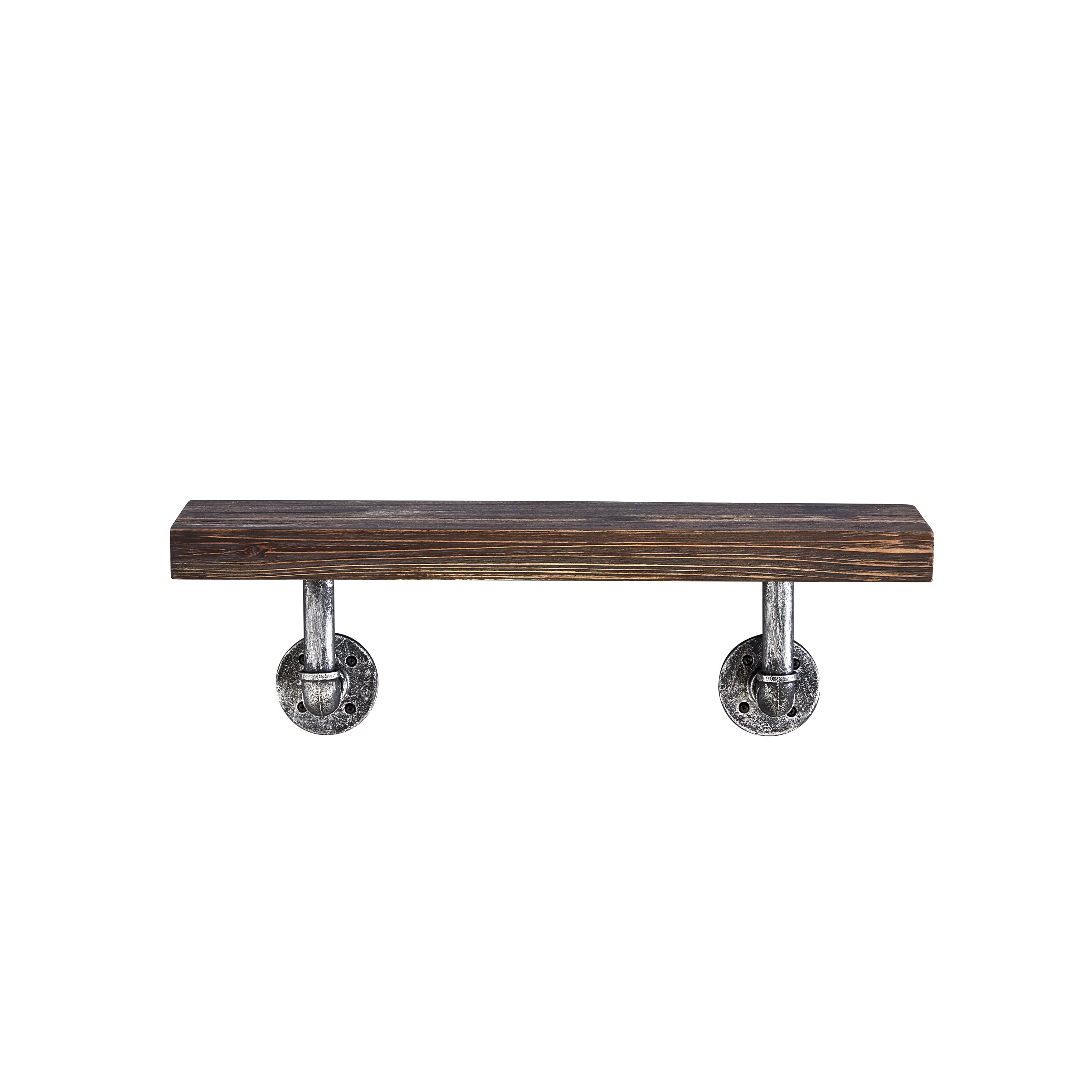 Danya B - 24" x 7" Floating Pipe Industrial Wall Shelf – - Ebony