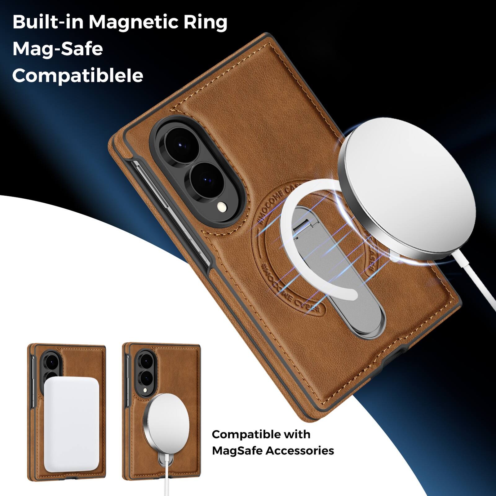 Built-in Magnetic Ring  
Mag-Safe  
Compatible  

Compatible with MagSafe Accessories