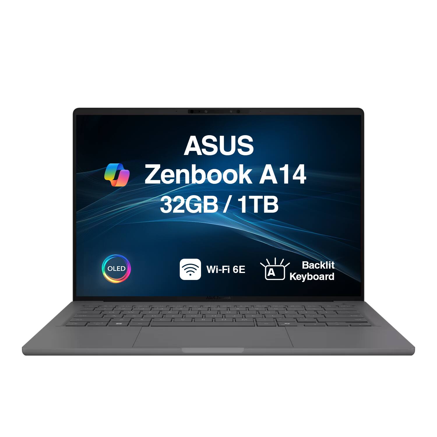 ASUS Zenbook A14 32GB/1TB / 1TB OLED Wi-Fi 6E Backlit A Keyboard