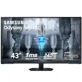 Samsung - Odyssey Neo G7 43" Mini 4K UHD 1ms AMD FreeSync Premium Pro Smart Gaming Monitor with HDR600 - Black
