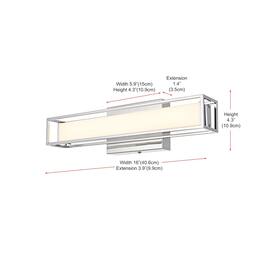 Living District - Aden 16 Inch Led Wall Sconce In - Chrome