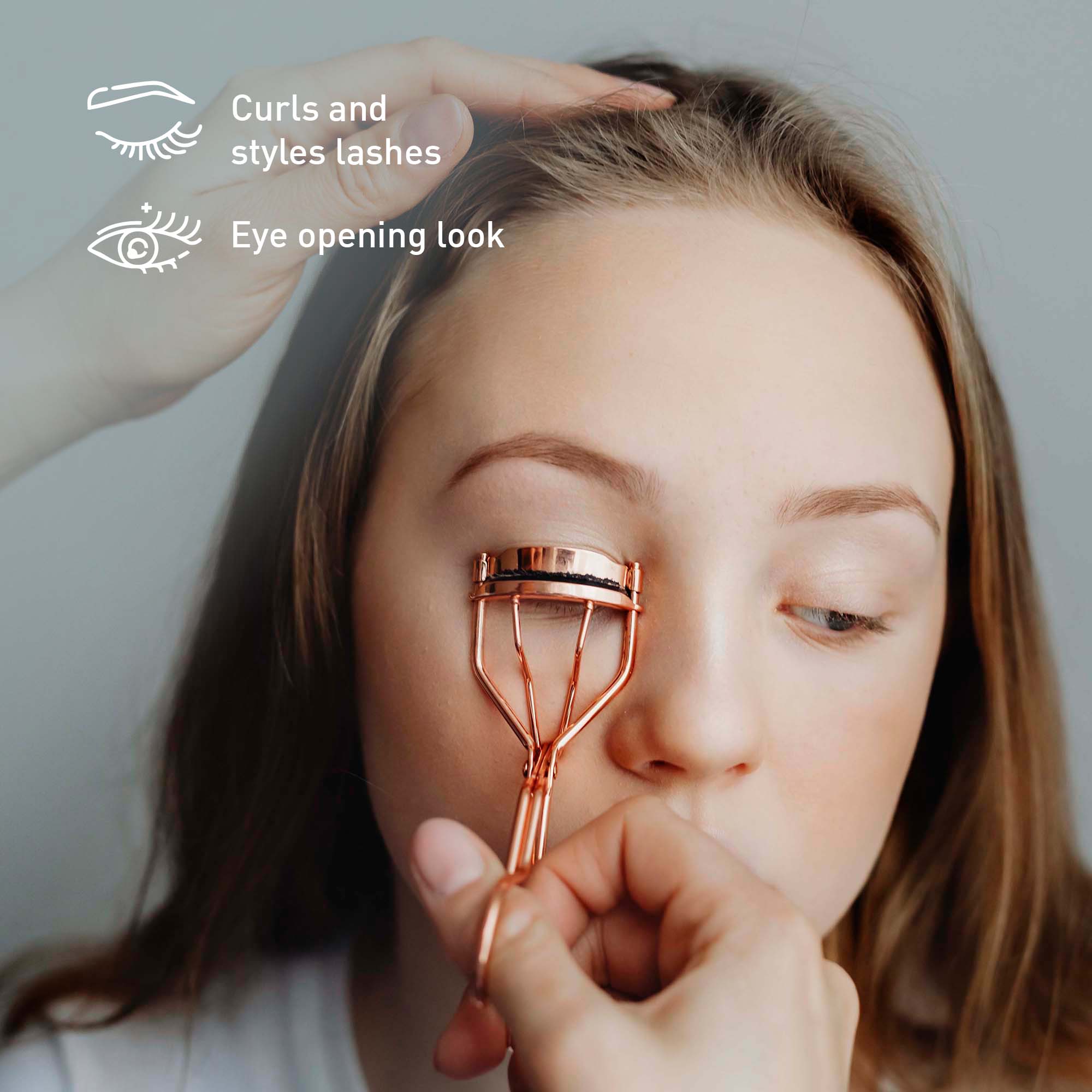 Curls and styles lashes  
Eye opening look