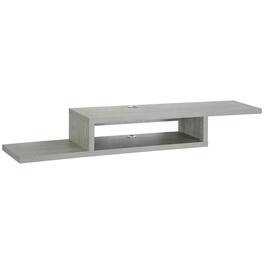 Homcom - Wall Mounted Media Console, Floating Stand Component Shelf, Entertainment Center Unit - Gray