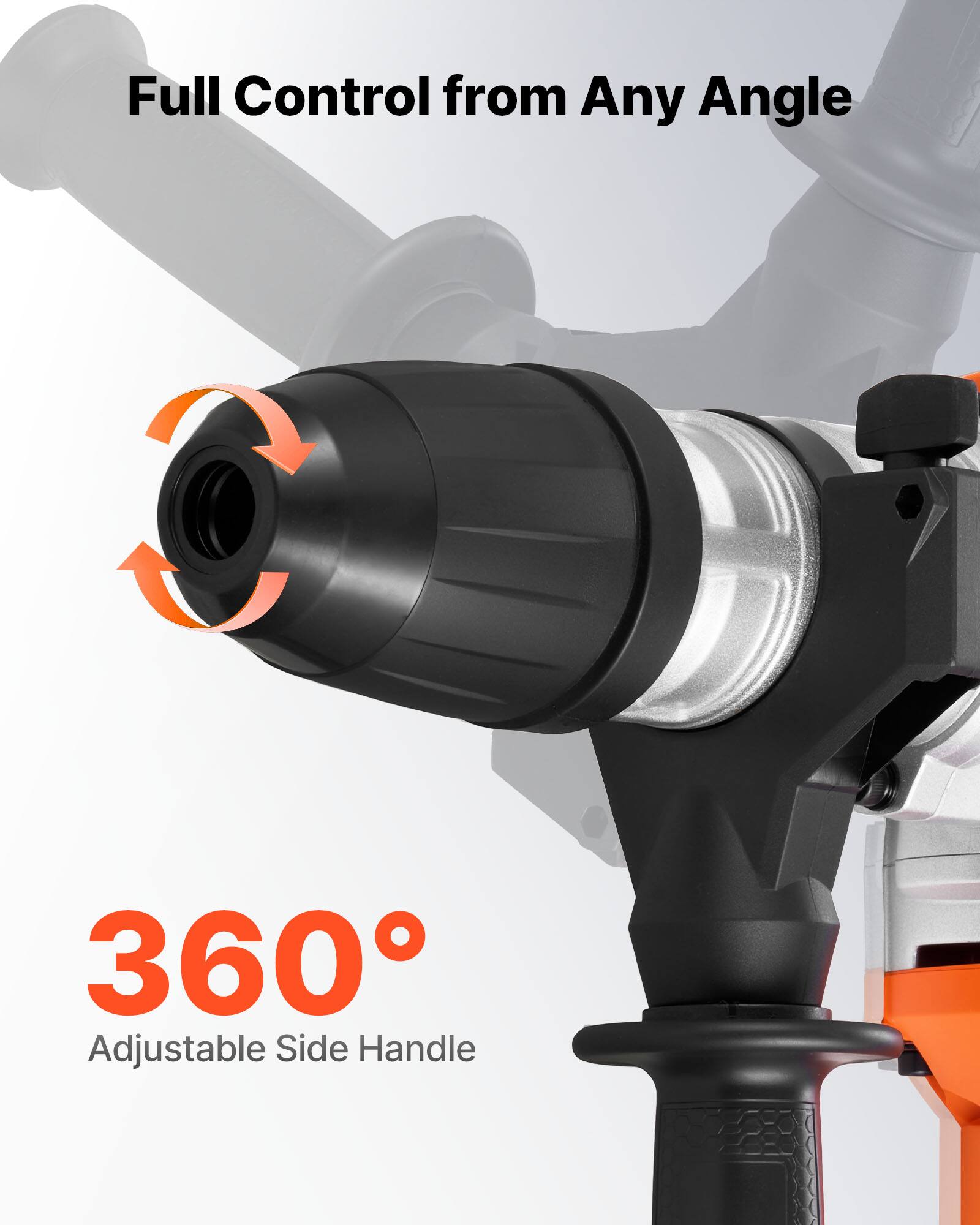Full Control from Any Angle

360° Adjustable Side Handle