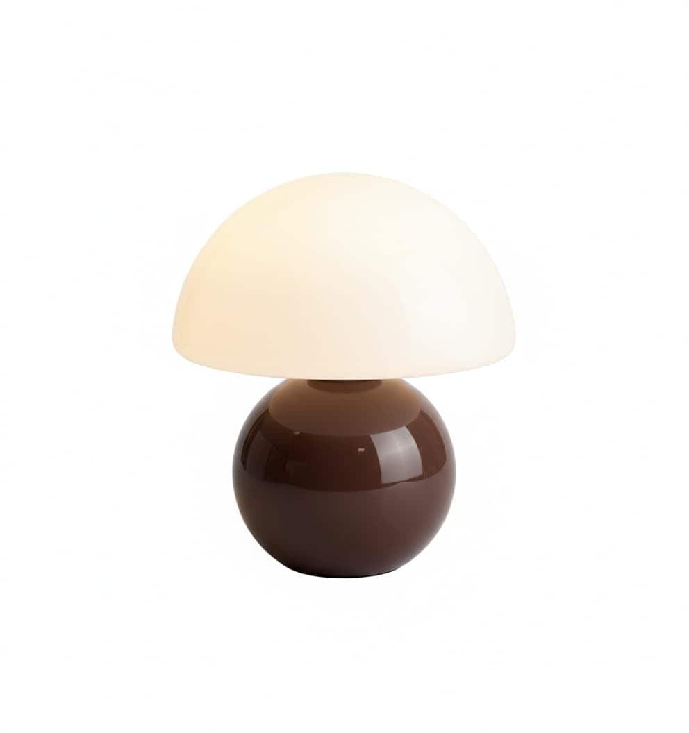 FINEAK - Mushroom Table Lamp - Cute Mini Modern Bedside/Desk Lamp - Coffee