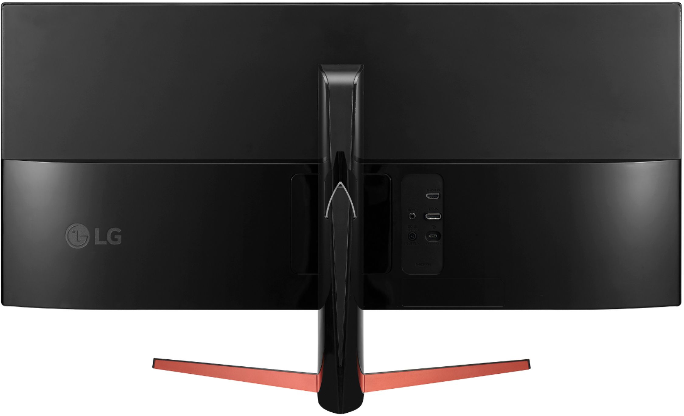 Back View: LG - 34" IPS LCD UltraWide FHD FreeSync Monitor (DisplayPort, HDMI) - Black