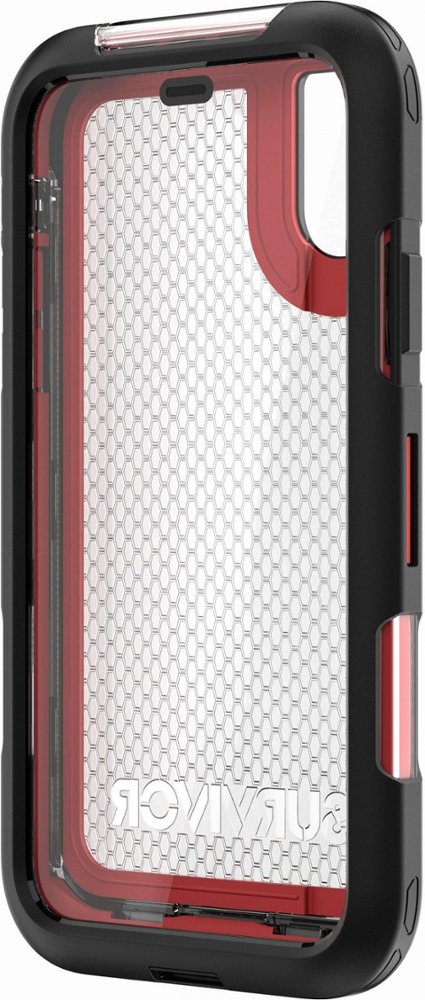 survivor extreme case for apple iphone x/xs - black/red